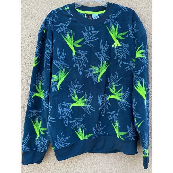 Adidas Oasis Crew Sweatshirt Artic Night Blue Medium NWT - Picture 3 of 8